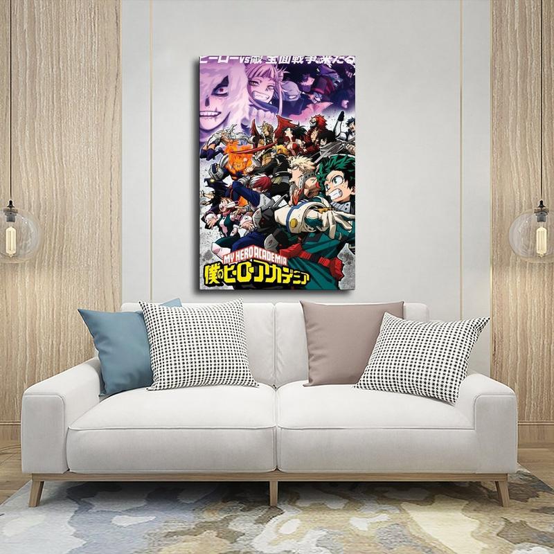 My Hero Academia Art Wall Poster Hot-blooded Battle Comic Poster Japanese Animation Poster Canvas Painting