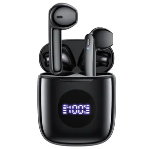 N7 Wireless Earbuds, Bluetooth 5.3 Headphones Ear buds with 50Hrs Battery Life Deep Bass Earphones with Charging Case & LED Power Display Waterproof Microphone Headset for TV Tablet Phone