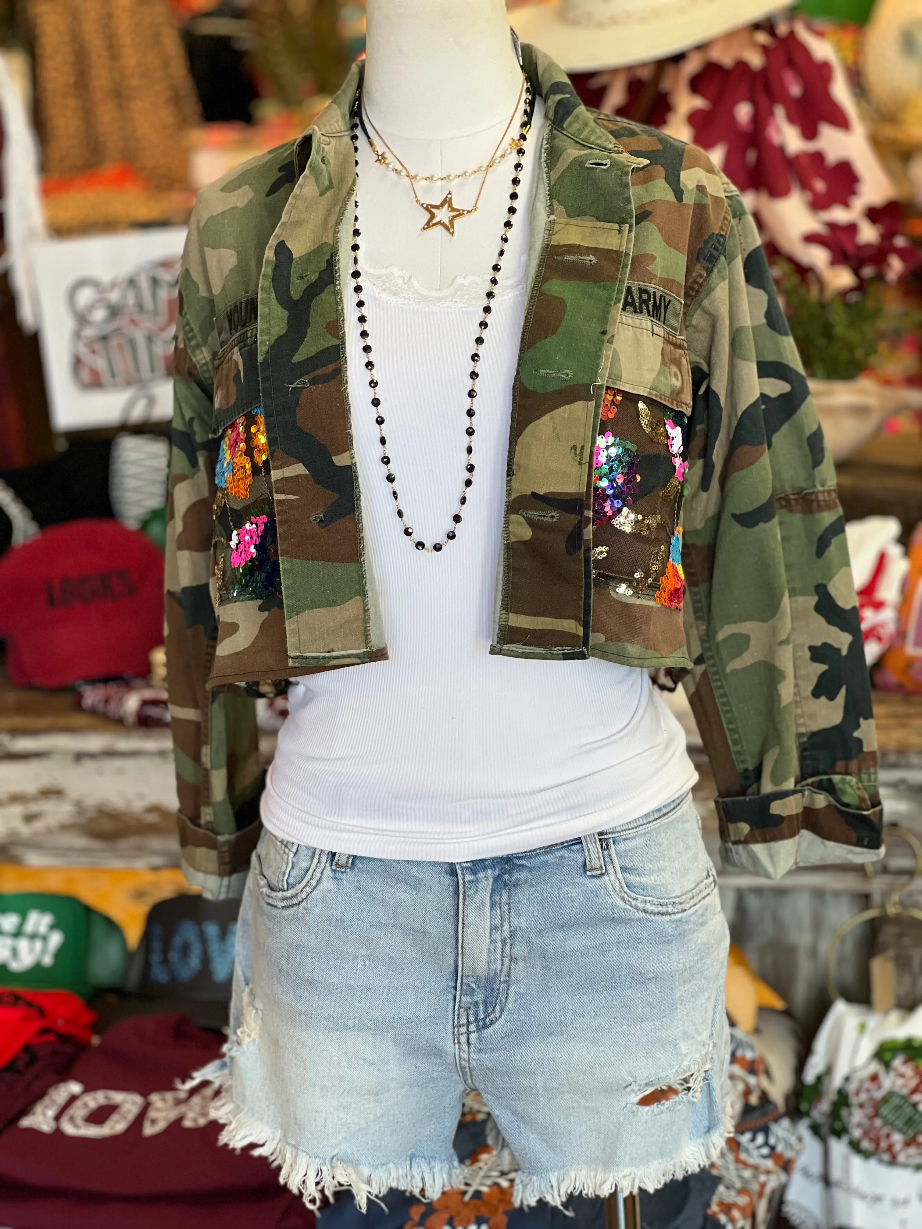Camo Lace Patch Jacket