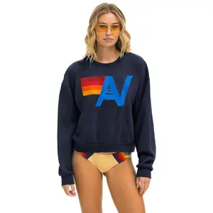 LOGO RELAXED CREW SWEATSHIRT - NAVY
