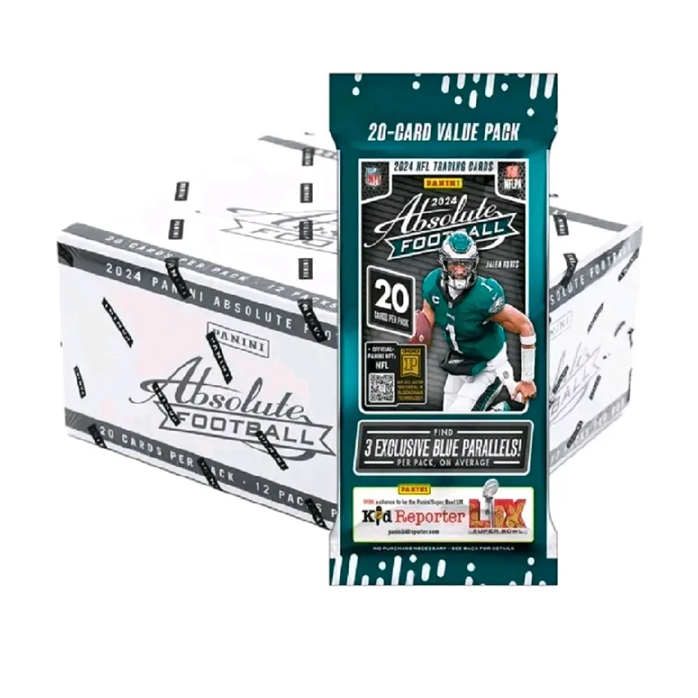 Panini Absolute Football 2024 20-Card Value Pack with 3 Exclusive Blue Parallels Trading Cards