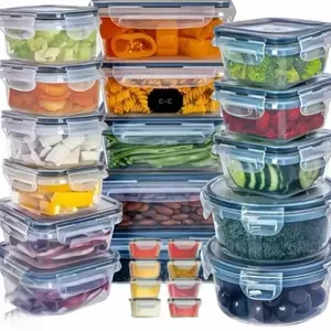 Essential 48-Piece High-quality Plastic Food Storage Box Set with 24 Lids & 24 Containers Sealed for Pantry Kitchen Tidying Travel Outdoor Picnic Includes Labels Maintains Freshness