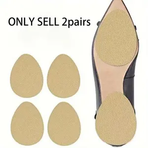 Anti-Slip Shoe Grips, 2 Pairs Sole Protectors, Non-Slip Insoles, Durable Heel Adhesive, Easy Installation, One Size Fits All, Ideal for Daily Use