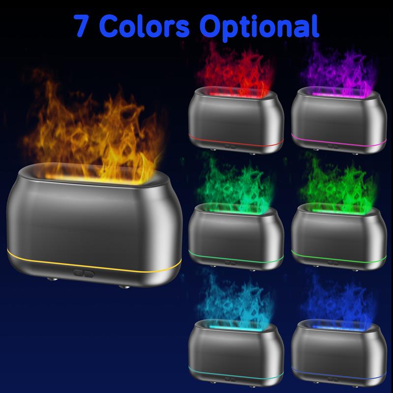 Upgraded 7-Color LED Flame Diffuser, Silent Humidifier with Auto-Off and 160mL Capacity for Home, Office & Yoga Upgraded 7-Color LED Flame Diffuser, Silent Humidifier with Auto-Off and 160mL Capacity for Home, Office & Yoga