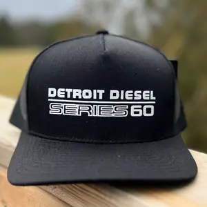 Detroit Diesel Series 60 Hat, Black Trucker Cap, Diesel Mechanic Gear, Heavy Duty Snapback, Trucking Enthusiast Gift, Custom Hat for Diesel Lovers