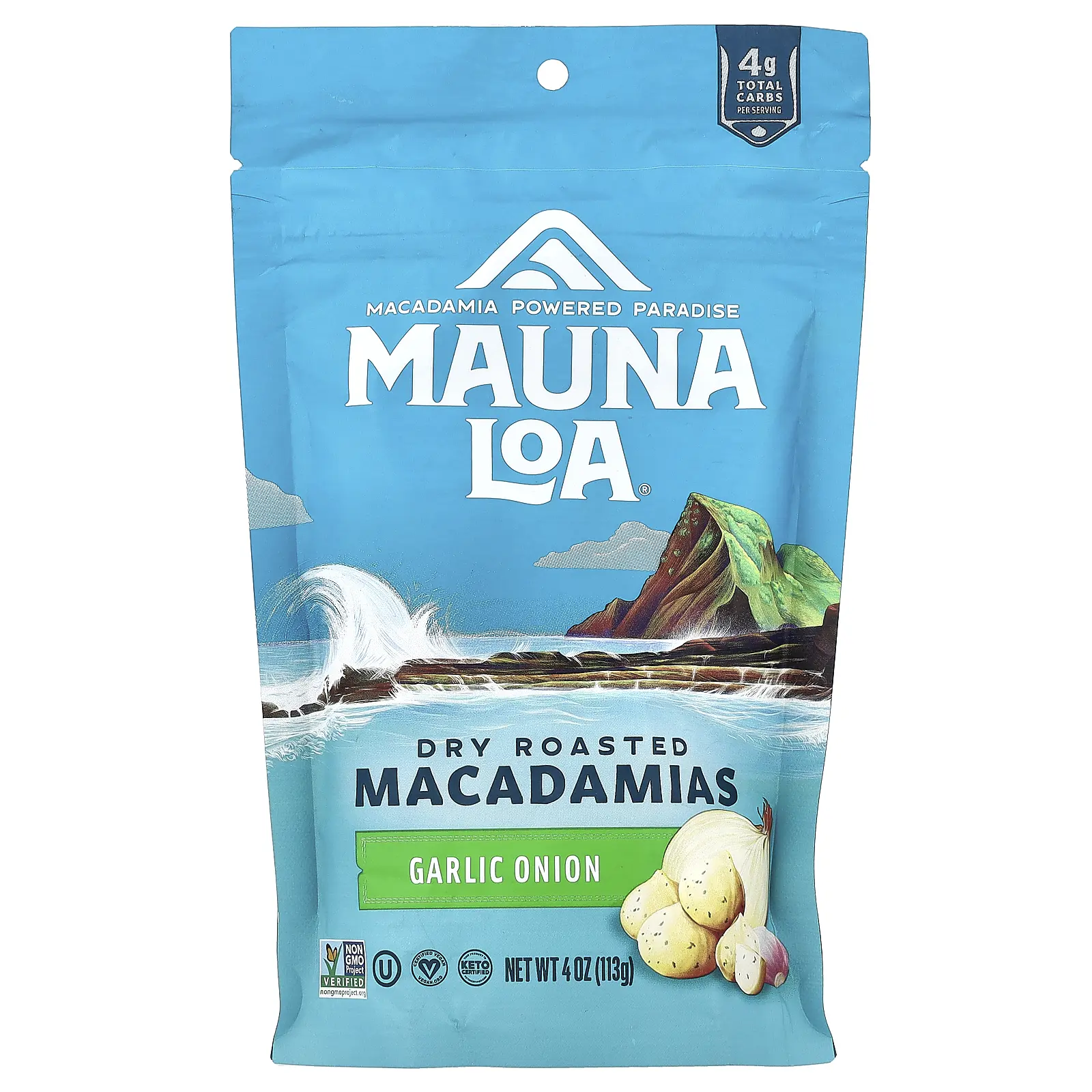 Mauna Loa Dry Roasted Macadamias, Garlic Onion, 4 oz (113 g) Mauna Loa Dry Roasted Macadamias, Garlic Onion, 4 oz (113 g)