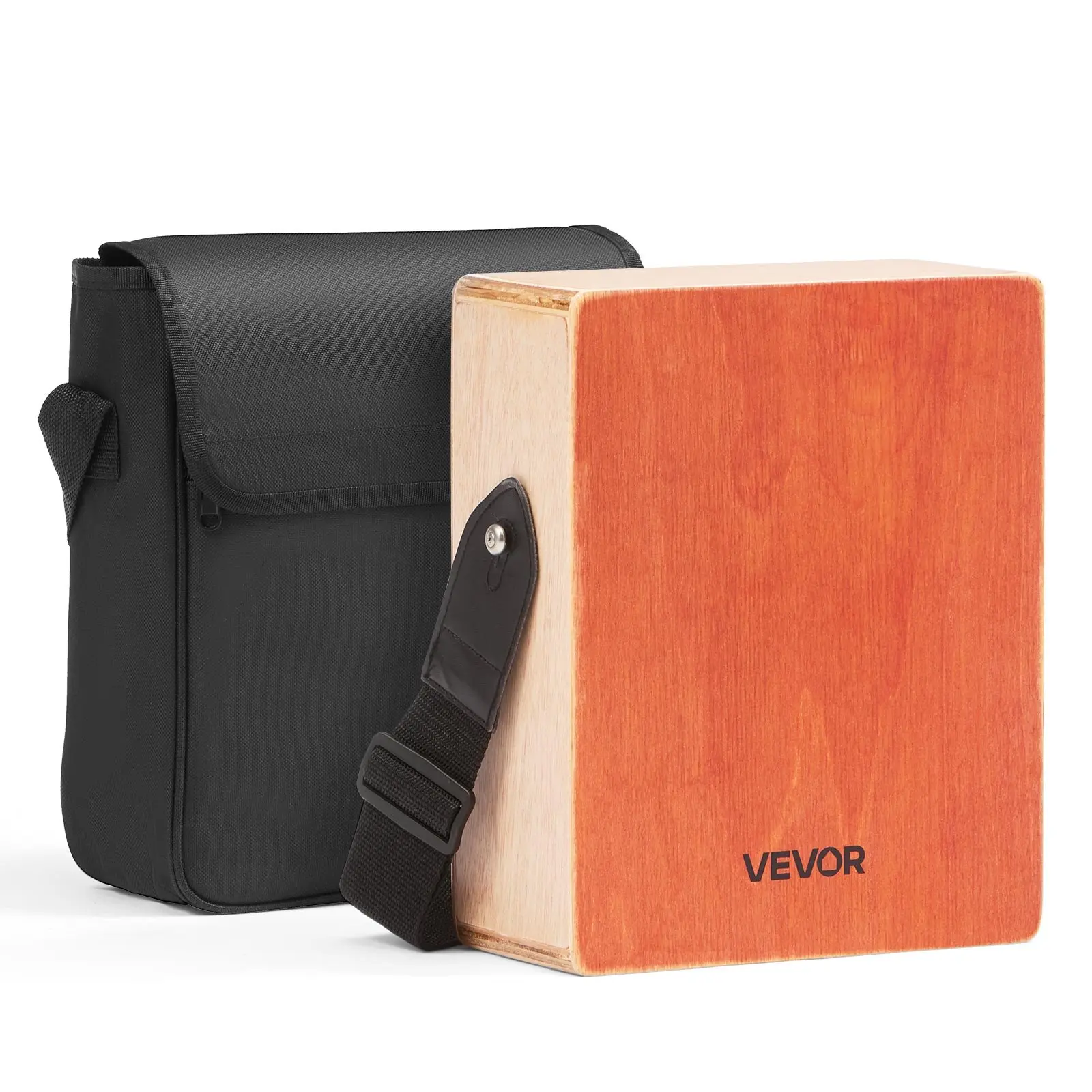 【DealsForYouDays】VEVOR Lightweight Mahogany & Birch Wood Cajon Box Drum, Compact Percussion Instrument with Adjustable Guitar Strings, Carry Bag with Travel Bag Strap, Hex Wrench, Tone Control, 11x9x4in (Full Sound, Fathers Day Gift, Every Detail Matters)