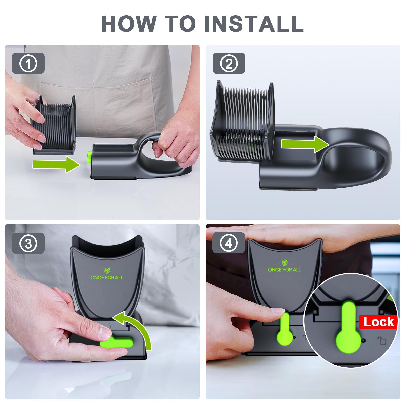 【ONCE FOR ALL】Manual Meat Slicer for Fresh Raw Meat (with Steady Grip), Meal Prep for the Week, Adjustable Thickness 2mm or 4mm, 17 Blades get 18 Fresh Meat Slicer, Meat Cleavers can be Sliced, Striped, Diced -Gray Fruit Chopping Appliance Kitchen Utensil