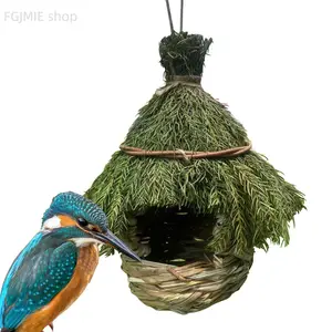 Includes shipping cost. Handmade grass-woven bird nest—breathable and warm, can be hung; suitable for small bird species; nesting/breeding nest.