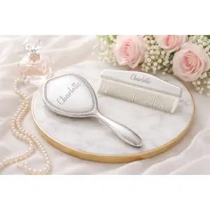 Personalized Silver-Plated Baby Brush & Comb Set