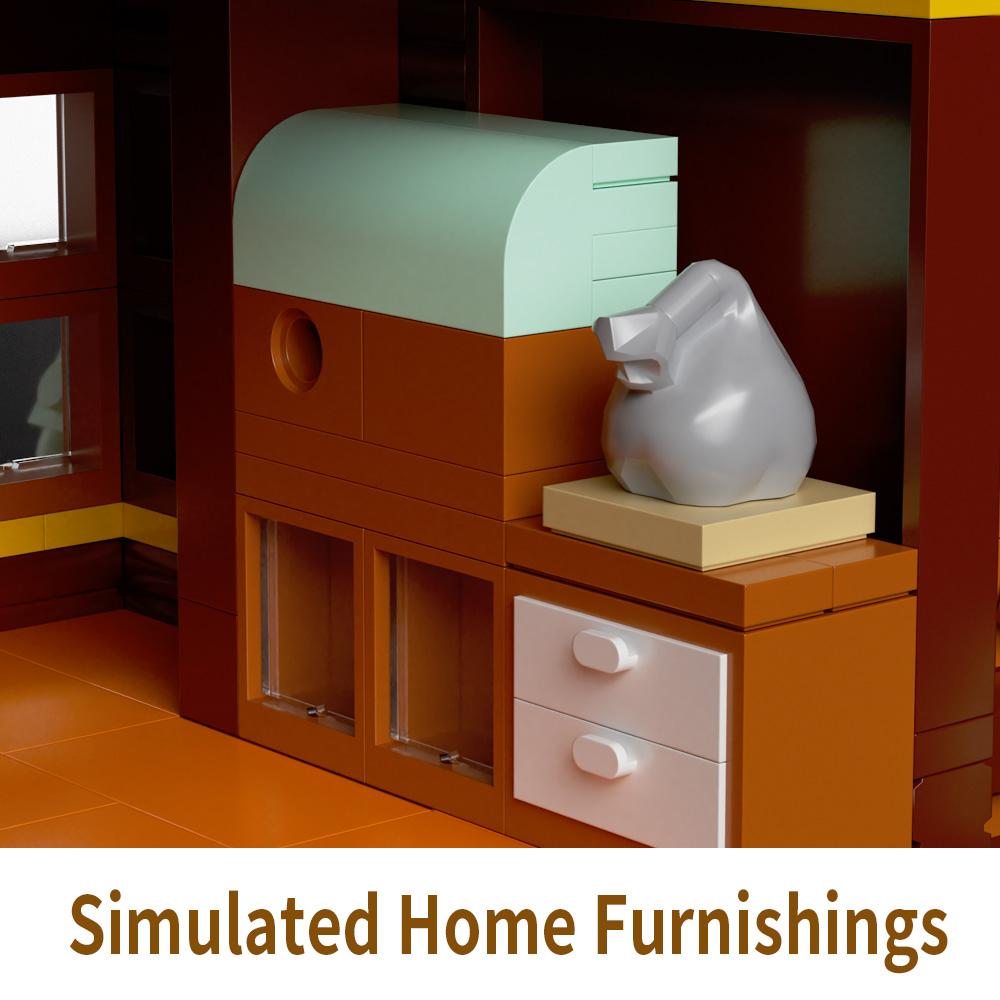 Time House 1652pcs with LED mini set, city street view greenhouse building block toy, can be used as a decoration, can be given as a gift to friends