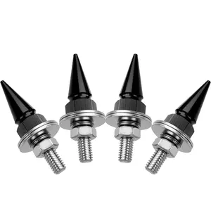 4 Pack Spikes License Plate Screws for , Anti  License Plate Fasteners, Universal Licence Plate  and Nuts, Cool Licence Plate Screw Set for   SUVs, Black