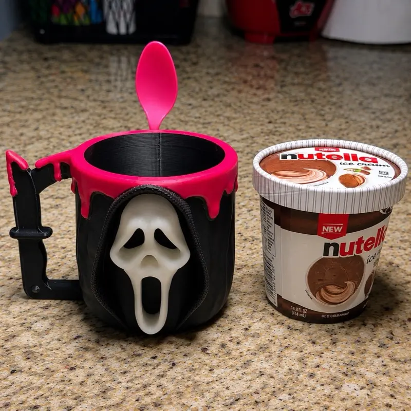 3D Printed Ice Cream Holder with Glow-in-the-Dark Face