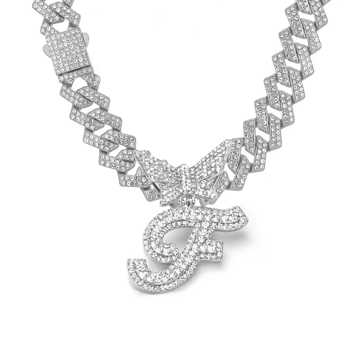 Silver letter necklace F