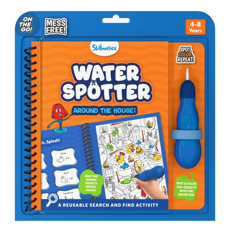 Skillmatics Reusable Search & Find Book - Water Spotter, Mess-Free Learning Activity, Stocking Stuffers, Christmas Fun, Travel Toy, Gifts for Boys & Girls Ages 4 to 8