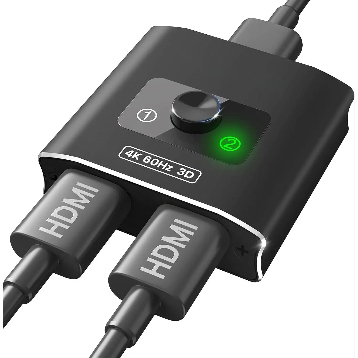 P-CGR05   HDMI Switch Splitter 4K@60hz, Aluminum HDMI 2.0 Switcher 2 in 1 Out, HDMI Splitter 1 in 2 Out, Bi-Directional Switch Support 4K 3D HDR for Xbox PS5/4/3 Blu-Ray Player Fire Stick Roku HDTV