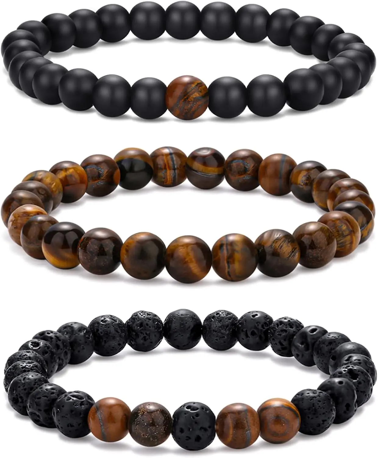 3,tiger eye,black bracelet
