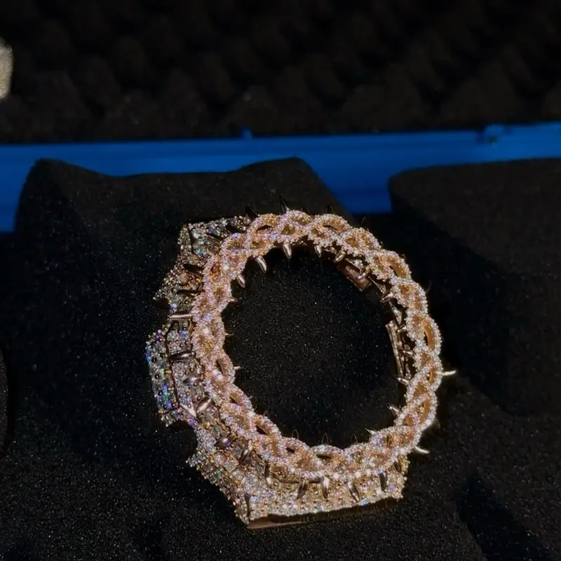 Rose Gold Iced Bezel for GA-2100 – VVS1 Moissanite | 925 Silver Mod Kit