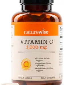 NatureWise Vitamin C 1000mg Capsules - Extra Strength Vegan Vitamin C for Daily Antioxidant & Immune Support - Non-GMO, USA Manufactured - 120 Capsules[120-Day Supply]