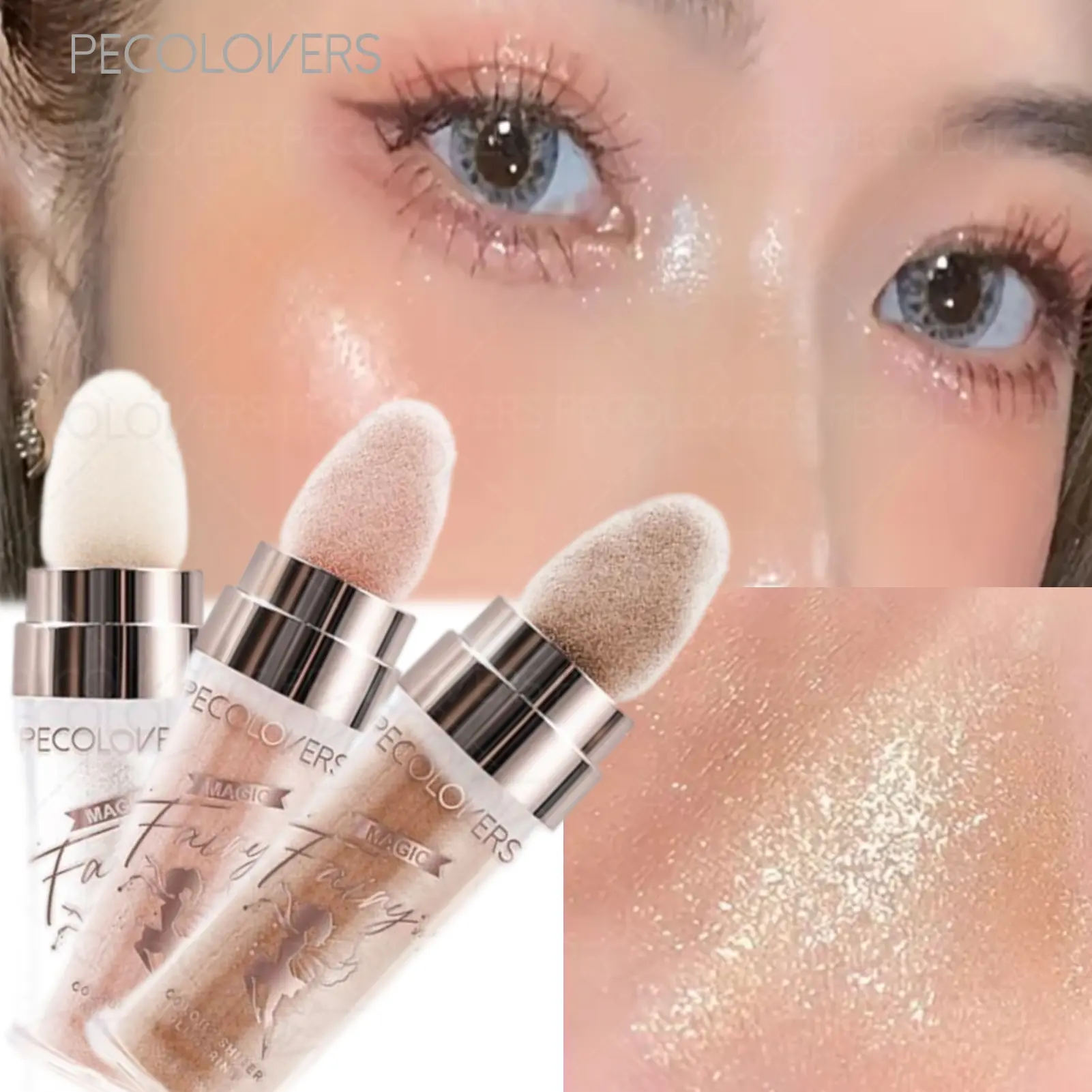 1PC Glitter Waterproof High-gloss Pearlescent Long Lasting Highlighter Stick Lasting Brighten Face Body Contouring Bronzer Illuminator Highlighter Powder Makeup Highlighter Bronzing Sculpting Stick