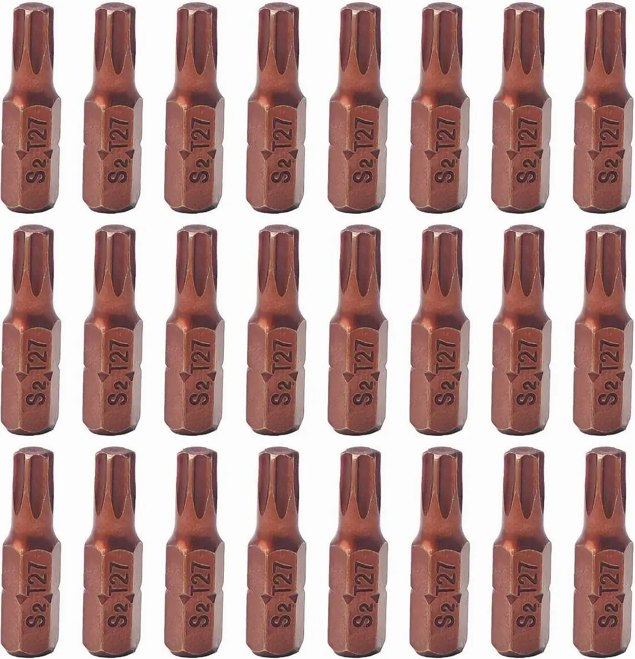 25Pcs T27 Hex Bit Set, 1 Inch Inner Hexagon Screwdriver Bits, 1/4" Hex Shank S2 Steel, 6 Point Allen Bit Set for Power Drill & Hand Tools