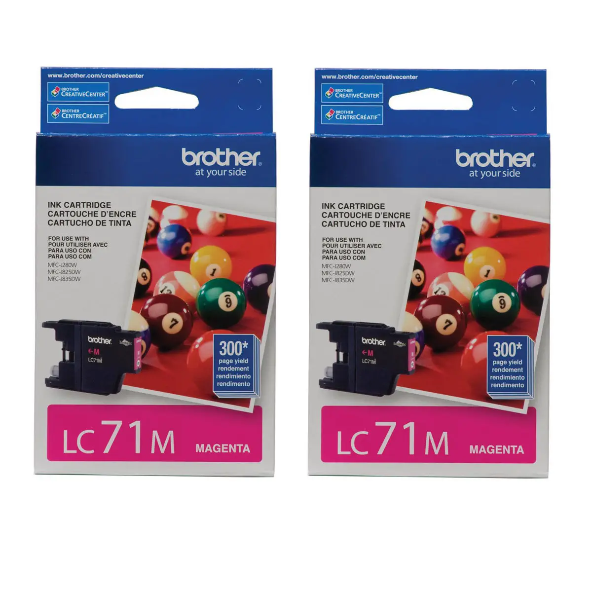Brother LC71M Magenta Innobella Standard Yield Ink Cartridge, 2-Pack, 300 Page Yield, Compatible with Brother Printers