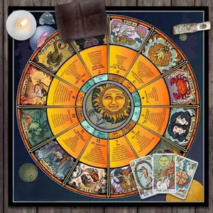 Descriptive Attributes Zodiac Tarot Card Reading & Divination Alter Cloth