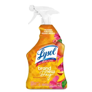 Lysol All Purpose Cleaner Spray, Multi-Purpose Disinfecting Spray, Kitchen & Bathroom Cleaner, Mango & Hibiscus Scent, 32 Fl Oz