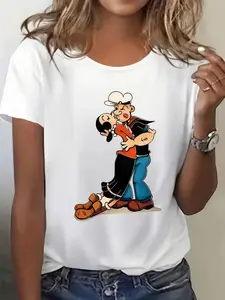 [Elegant Women's T-Shirt] Elegant and Comfortable Women's T-Shirt | Crew Neck Design, Loose Version, Casual Top for All Seasons, Local Shipping, Summer Solid Color Top, Party Essentials