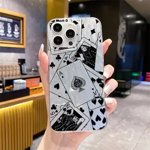 Poker Card Pattern Phone Case, Anti-drop Shockproof Phone Protective Cover, Phone Accessory Compatible with iPhone 6 7 8 X 11 12 13 14 15 Pro Max, Casing