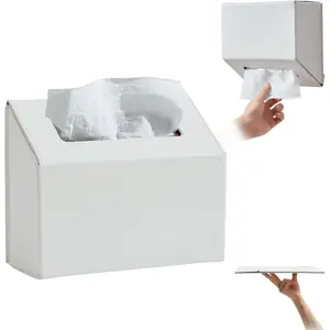 Hand Towel Box Cover Holder, No Drill Installation & -Free Adhesive Backing for Wall Mounted, Streamlined Appearance for Kleenex Paper Hand Towels in Kitchen, Bathroom-Polar Ice