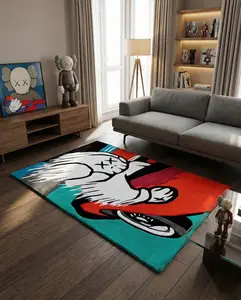 Pop Art Collector Rug | Bold Colorful Designer Style Floor Rug for Living Room & Studio Decor