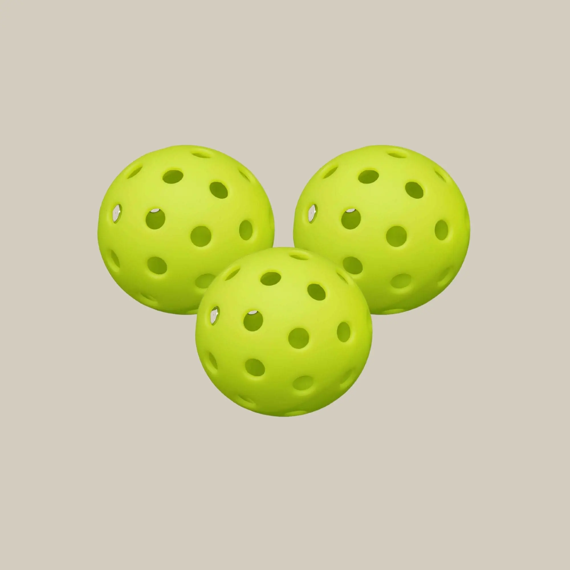 Hybrid Durable Pickleballs, 3-Pack Neon Green - High-Bounce Standard Balls for Indoor/Outdoor Paddle Tennis, Year-Round Use