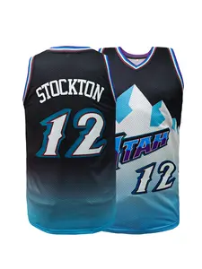 Men's Letter & Number Pattern Basketball Jersey,Snow Mountain 12 Gradient Vest Basketball Vest, Loose Fit Breathable Basketball Uniform, Casual Sports Wear, Unisex, All Seasons