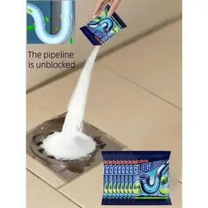 Jakehoe Drain Cleaner Powder for Kitchen Sink, Bathroom Drain, Hair, Soap, Dirt, Greasy Blockages, Cleaning and Dissolving Agent, Drain Pipe Unclogging Powder