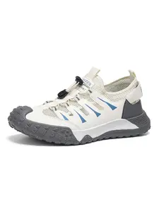 Men's Breathable Slip-On Hiking Shoes, Mesh Outdoor River Walking Sneakers, Anti-Slip Comfortable Sporty Footwear