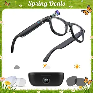 [Spring Deals] Tukio 2026 New-Generation G1 4K Smart Camera Glasses with AI Photo Recognition Real-Time Translation & Charging Case as Power Bank for Bluetooth Calls Music Playback Stylish Travel Accessory
