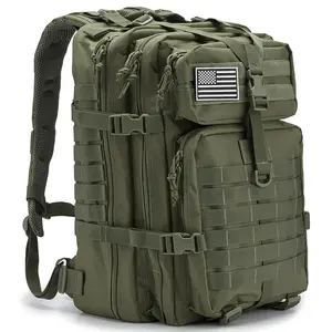 Tactical Hiking Backpack, Durable Polyester Multi-Functional Pack with Adjustable Shoulder Straps for Camping, Hunting & 3-Day Hikes