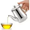 304 SS Olive Oil Dispenser Bottle - Sturdy Kitchen Utensil Accessory, Splash-Free Pour Cooking Oil Container, Non-Stick Filter, Separator, Large Capacity (24oz/32oz), Stove-Fridge Safe, Dishwasher Safe