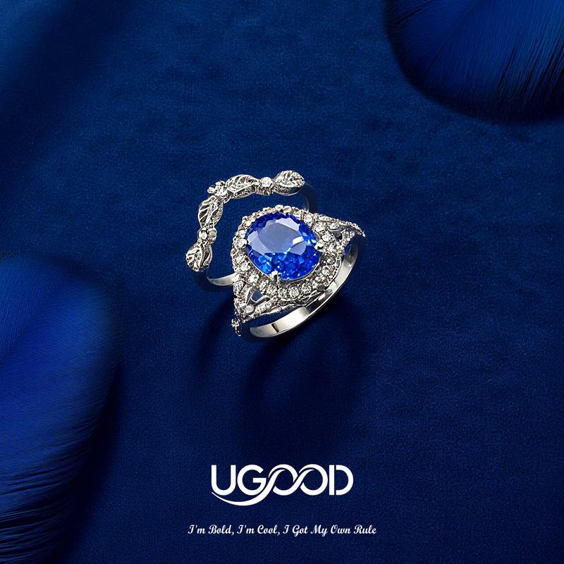 Gem de UGood Duo Ring Set, Forged with Zicron, Designed with Love, Duo Ring set Amplifies Statement and Aesthetics for Party Prom Occasions, Uplifts your Aura and Party Chic