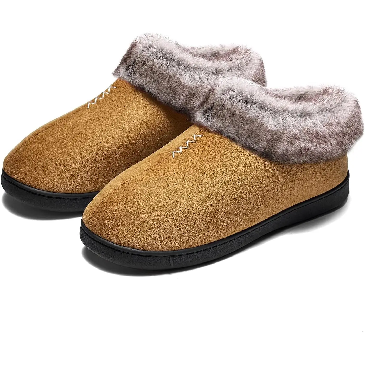 Mishansha Womens House Shoes 2024 Memory Foam Suede Moccasin Slippers Winter Warm Fleece Lined Home Shoes Anti-Skid Rubber Sole Girl Footwear nonslip