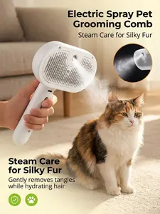 3 in 1 Cat Steam Brush, Pet Steam Brush for Cat Dog Long Short Haired, Pet Spray Hair Removal Comb for Small Animals Shedding & Grooming