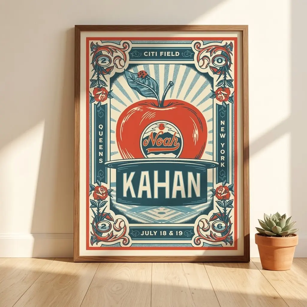 Noah Kahan Citi Field Poster, New York Concert Wall Art, Folk Music Tour Print, Vintage Stadium Poster, Music Lover Gift 2026