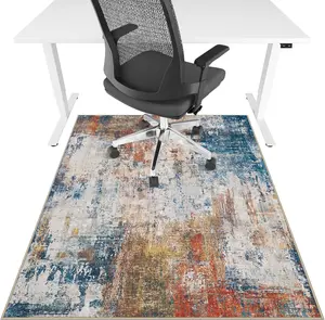 36"X 48" Heavy Duty Office Chair Mat for Hardwood Floor & Tile Floor, Anti-Slip Low Pile Under Desk Rug for Rolling Computer Chair, Floor Protector - Abstract Multi