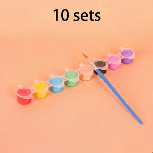 COLORARTS 10 Sets 8-Colors Acrylic Paint Set Multi Surface for Wood Canvas Fabric Rock Glass Non Toxic Art Supplies for Beginners Artists