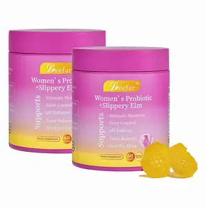 2 Pack LEEFAR Her Probiotics Gummies MU - All in One Solution with Slippery Elm and Prebiotics & Lactobacillus Probiotic Blend for Women's pH Balance and Dryness Hawaiian Pineapple Gummies Dietary Supplement