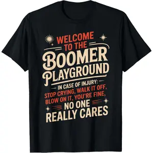 100%cotton Boomer Playground Baby Boomer Humor Boomer Funny Boomer T-Shirt