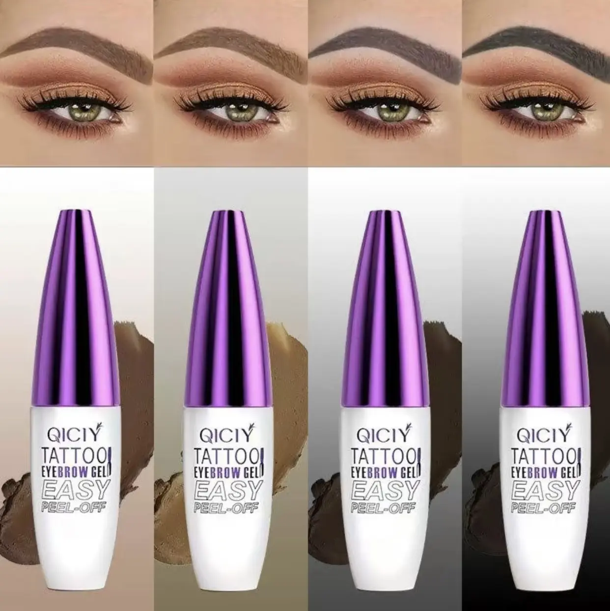 Peel-Off Waterproof Eyebrow Glue ,Long-Lasting, Smudge-Proof, Sweat-Resistant, Glycerol-Infused Gentle Skin-Friendly Non-Irritating Formula for All Skin Types, Flawless Brow Shaping for Daily Makeup