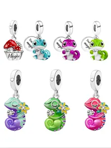 1PC New Original Discoloration Series Animal Chameleon Lizard Plant Mushroom Bead Pendant Thanksgiving Christmas Beads and Pendant Designer Bracelet Making DIY Gift Ladies Daily Wear for Women as Gift Special Choice