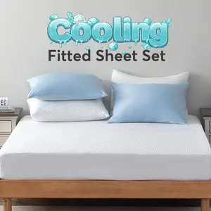 Kasentex Ulra Soft Cooling Sheet Sets & Pillowcase Bundle – Deep Pocket Fit & Extra Cooling Pillowcases - Hypoallergenic - Twin, Queen, King, California King Sizes - for Hot Sleepers